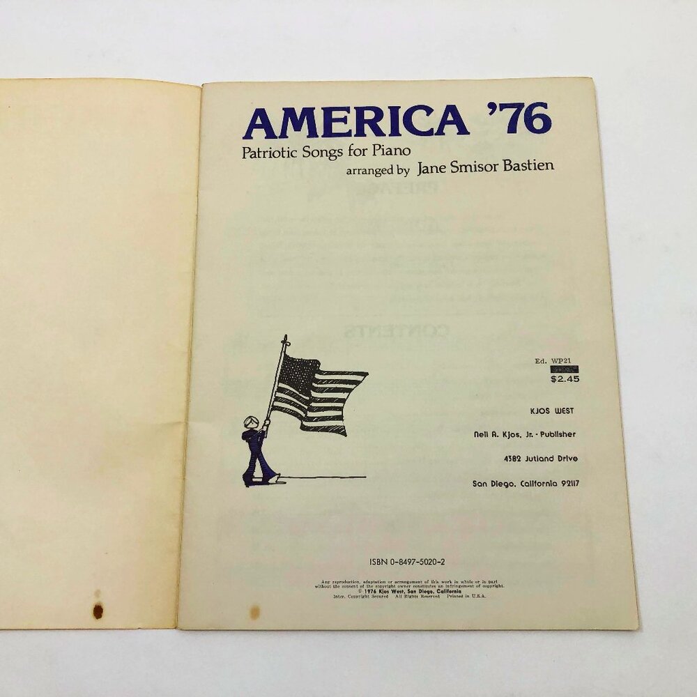 Set of 2 Music Booklet & Sheet America '76 for Piano & There's Star Spangled - Picture 3 of 7